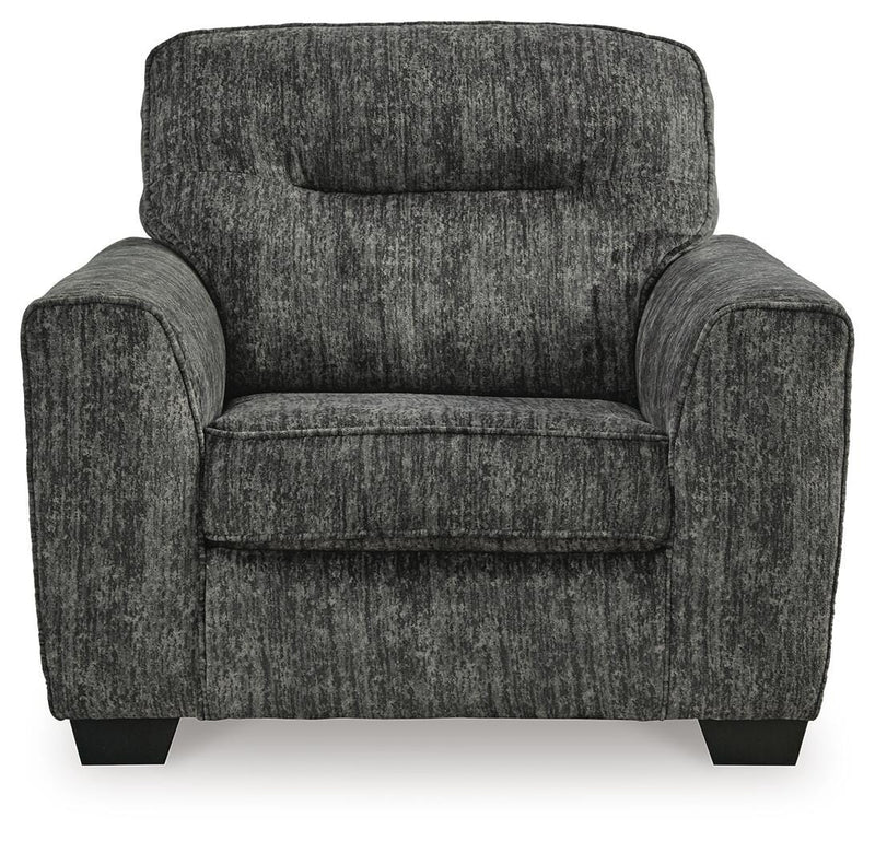 Lonoke Gunmetal Loveseat, Oversized Chair and Ottoman - 50504U10