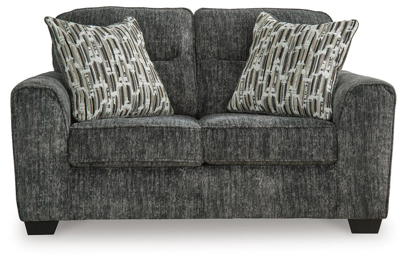 Lonoke Gunmetal Loveseat, Oversized Chair and Ottoman - 50504U10