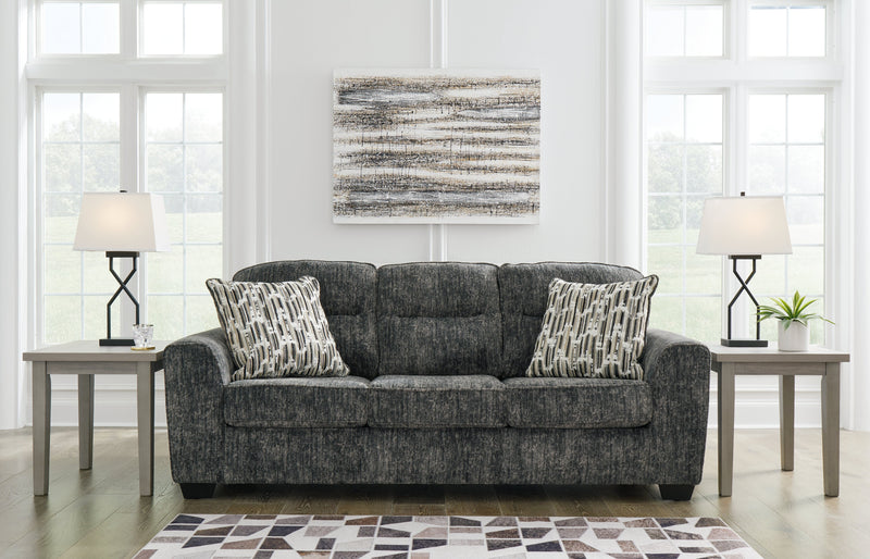 Lonoke Sofa, Loveseat, Chair and Ottoman in Gunmetal - PKG015439