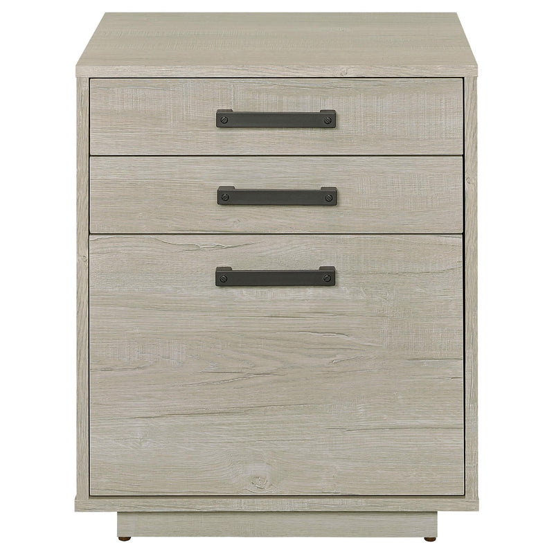 Loomis 3-drawer Home Office File Cabinet Whitewashed Grey - 805882