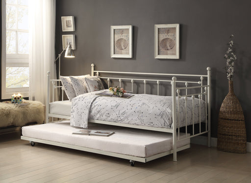 Lorena White Metal Daybed with Trundle - DMV FurnitureDaybed