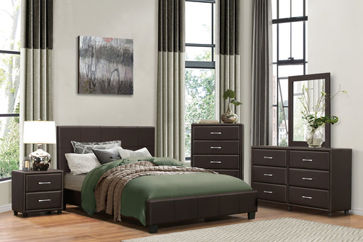 Lorenzi Dark Brown Upholstered Platform Bedroom Set - DMV FurnitureBedroom Set