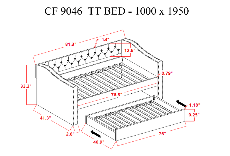 Loretta Gray Twin Daybed - DMV FurnitureDaybed