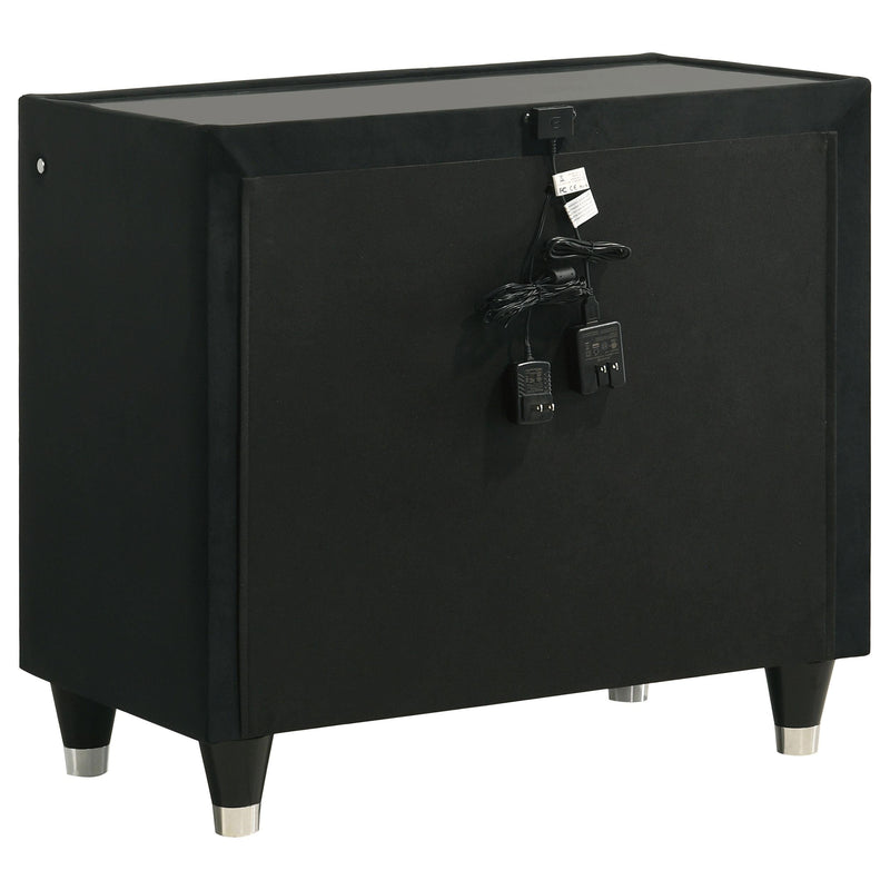 Lorient 2-drawer LED Nightstand with USB Black - 223162