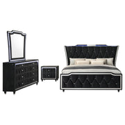 Lorient 4-piece California King Bedroom Set Black - 223161KW-S4