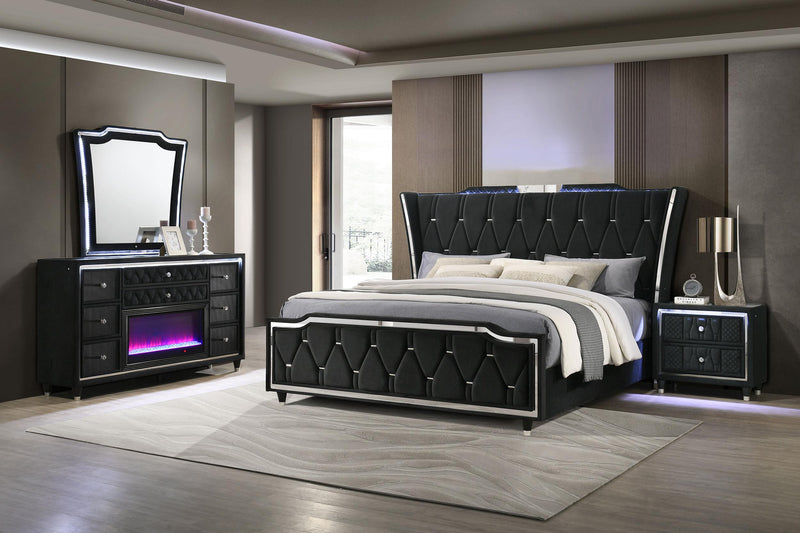 Lorient 4-piece California King Bedroom Set Black - 223161KW-S4B