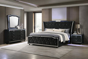 Lorient 4-piece Eastern King Bedroom Set Black - 223161KE-S4