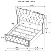 Lorient 4-piece Eastern King Bedroom Set Black - 223161KE-S4B