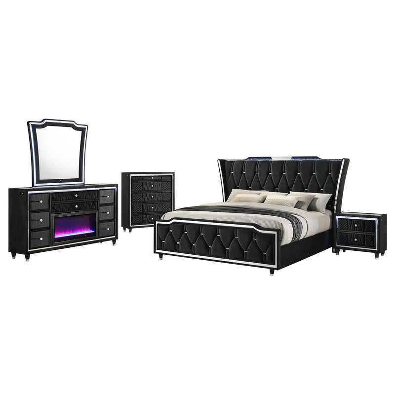 Lorient 5-piece California King Bedroom Set Black - 223161KW-S5B
