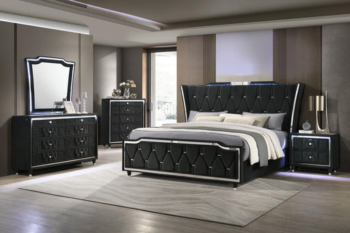 Lorient 5-piece Eastern King Bedroom Set Black - 223161KE-S5
