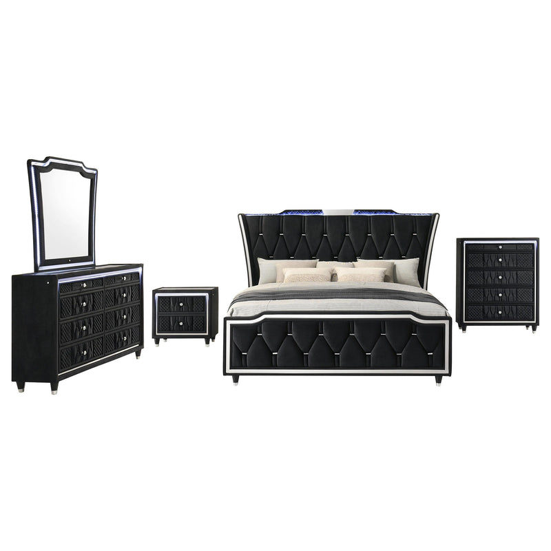 Lorient 5-piece Eastern King Bedroom Set Black - 223161KE-S5