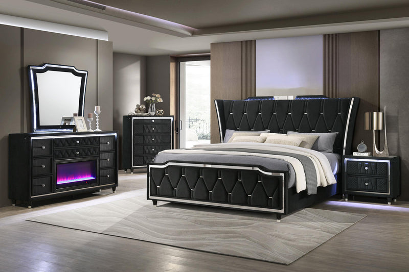 Lorient 5-piece Queen Bedroom Set Black - 223161Q-S5B