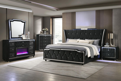 Lorient 5-piece Queen Bedroom Set Black - 223161Q-S5B