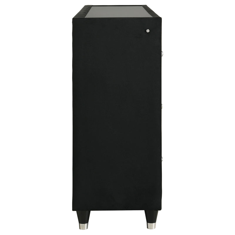 Lorient 8-drawer LED Bedroom Flame Box Dresser Black - 223163FB