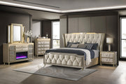 Lorient 8-drawer LED Bedroom Flame Box Dresser Ivory Camel - 222663FB