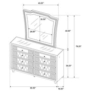 Lorient 8-drawer LED Dresser with Mirror Black - 223163M