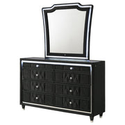 Lorient 8-drawer LED Dresser with Mirror Black - 223163M