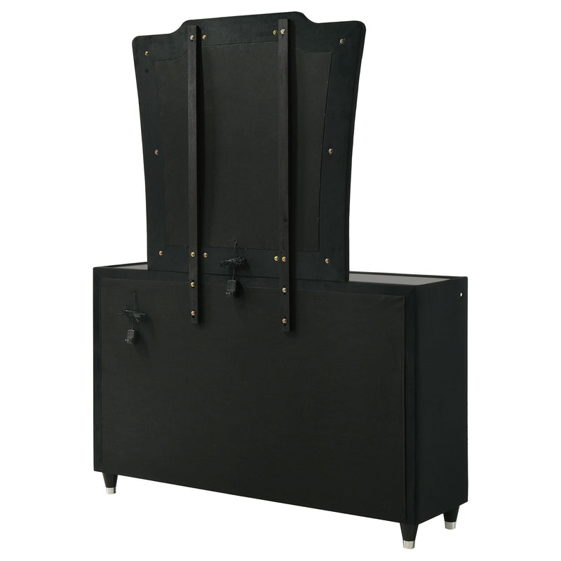 Lorient 8-drawer LED Dresser with Mirror Black - 223163M