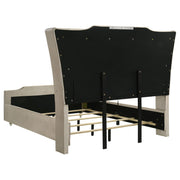 Lorient Queen LED Upholstered Wingback Bed Ivory and Camel - 222661Q
