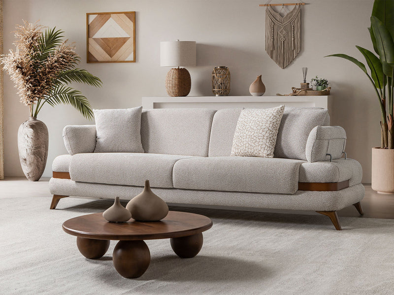 Loris 3-pieces (Sofa & Loveseat & Chair) Livingroom Set - Cream in Cream - 200-ST-LORI-ISTANBUL01-321
