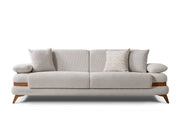 Loris Convertible Loveseat - Brown in Cream - 200-ST-LORI-SOFT03-2