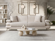 Loris Convertible Loveseat - Brown in Cream - 200-ST-LORI-SOFT03-2