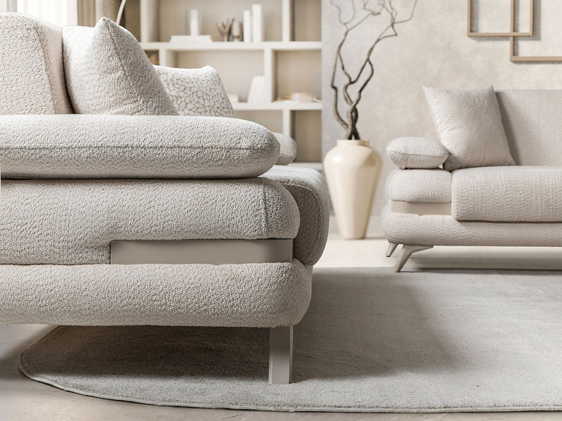 Loris Convertible Loveseat - Brown in Cream - 200-ST-LORI-SOFT03-2