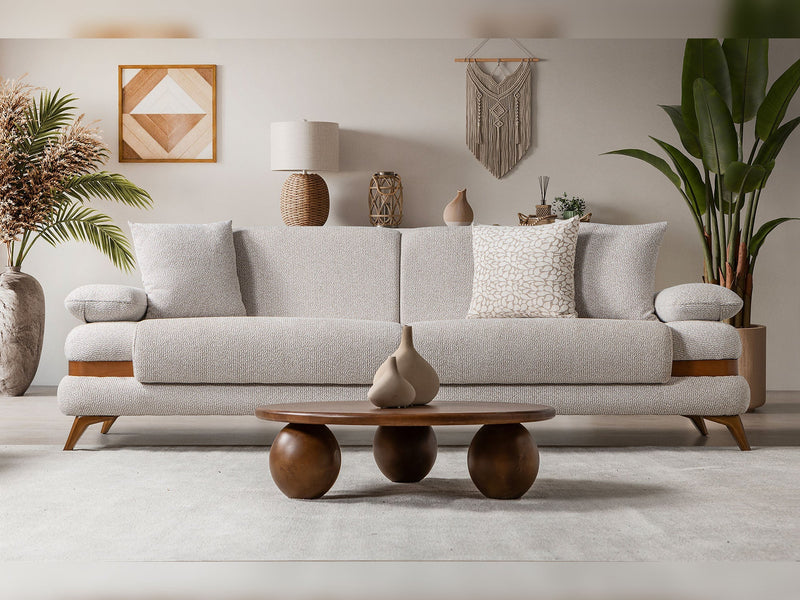 Loris Convertible Loveseat - Brown in Cream - 200-ST-LORI-SOFT03-2