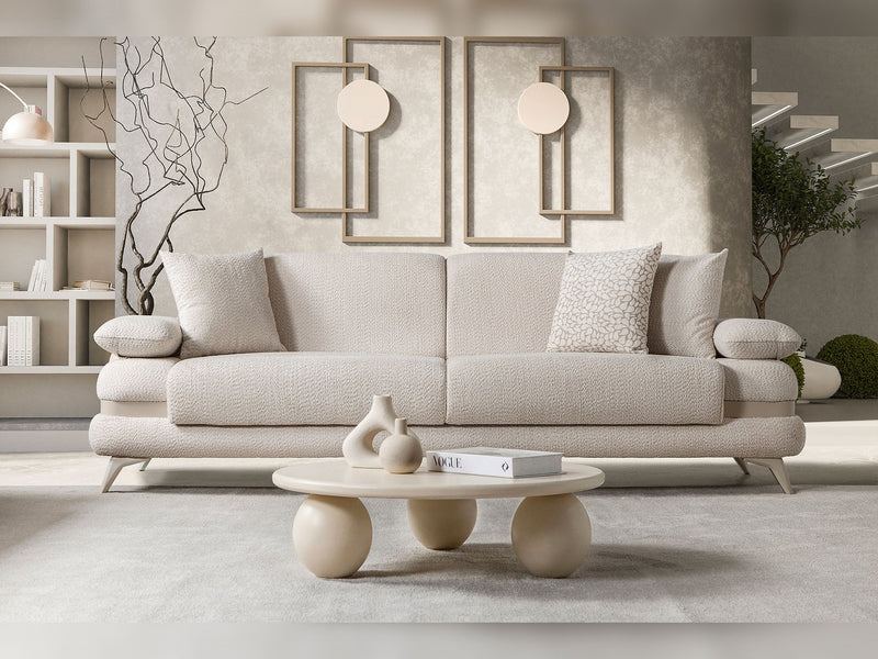 Loris Convertible Loveseat - Cream in Cream - 200-ST-LORI-ISTANBUL01-2