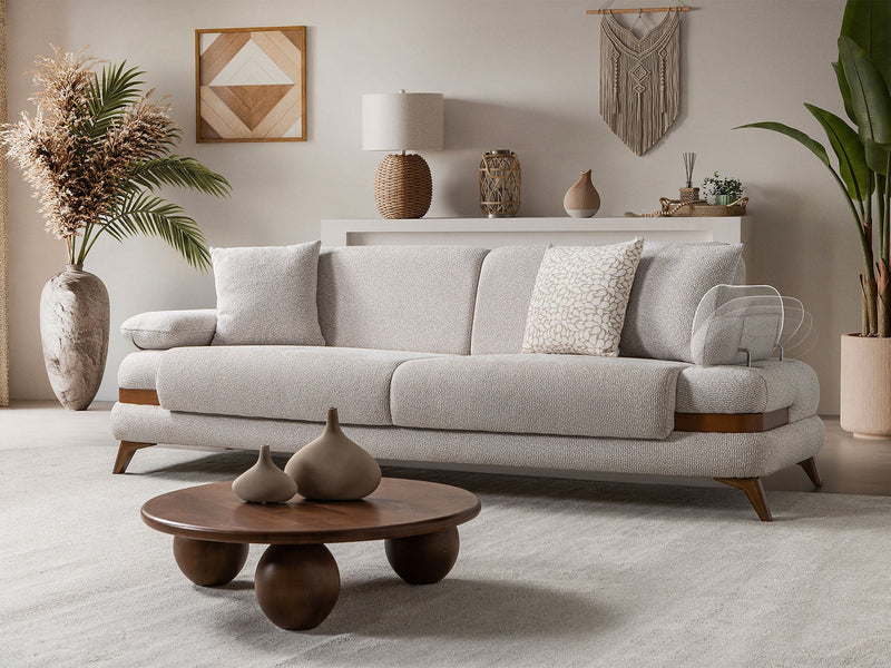Loris Convertible Loveseat - Cream in Cream - 200-ST-LORI-ISTANBUL01-2