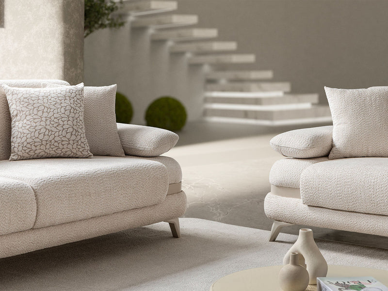 Loris Convertible Loveseat - Cream in Cream - 200-ST-LORI-ISTANBUL01-2