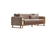 Lotus 3-pieces (Sofa & Loveseat & Chair) Livingroom Set Cream in Cream - 101-LOT-13553-321