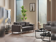 Lotus 3-pieces (Sofa & Loveseat & Chair) Livingroom Set Grey in Grey - 101-LOT-14245-321