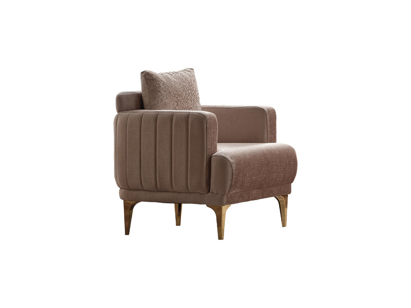 Lotus 4-pieces (2 Sofa & 2 Chair) Livingroom Set Cream in Cream - 101-LOT-13553-3311
