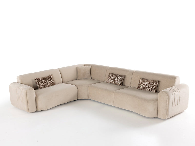 Lotus Sectional Sofa in Beige - 200-ZEN-LOT-BEI-S