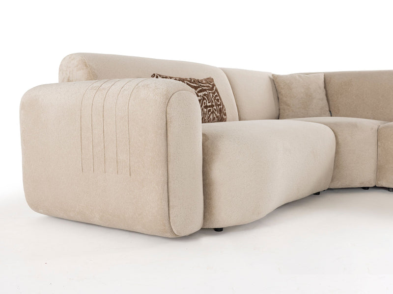 Lotus Sectional Sofa in Beige - 200-ZEN-LOT-BEI-S