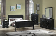 Louis Philip Black Queen Sleigh Bed - DMV FurnitureQueen Bed