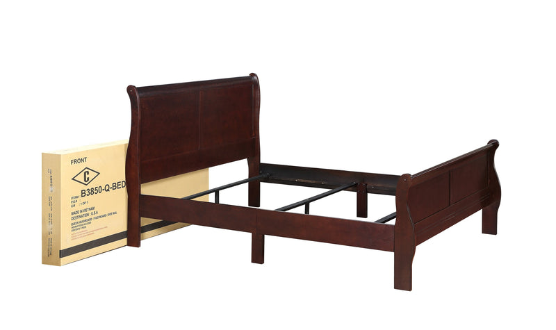 Louis Philip Cherry King Sleigh Bed - DMV FurnitureKing Bed