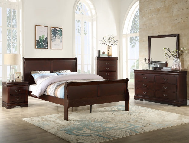 Louis Philip Cherry Queen Sleigh HB/FB - B3850-Q-HBFB