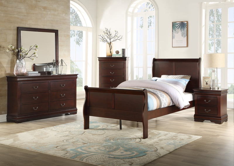  Louis Philip Cherry Youth Sleigh Bedroom Set - DMV FurnitureYouth Bedroom Set