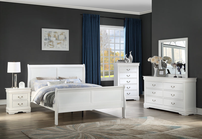 Louis Philip White Sleigh Bedroom Set - DMV FurnitureBedroom Set