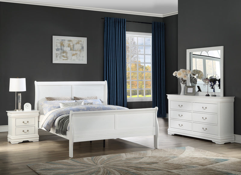 Louis Philip White Sleigh Bedroom Set - DMV FurnitureBedroom Set