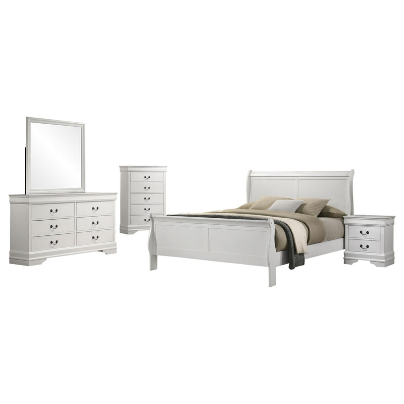Louis Philippe 5-piece Eastern King Bedroom Set White - 202441KE-S5