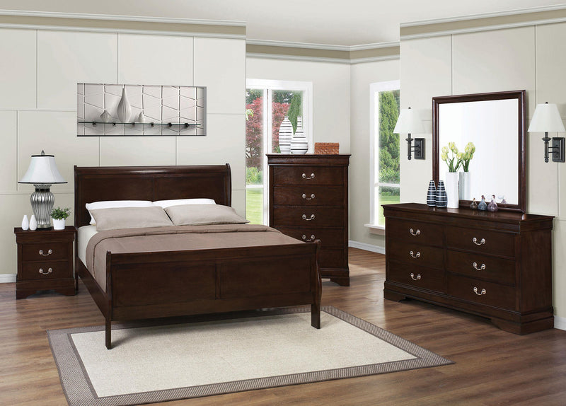 Louis Philippe 5-piece Full Bedroom Set Cappuccino - 202411F-S5