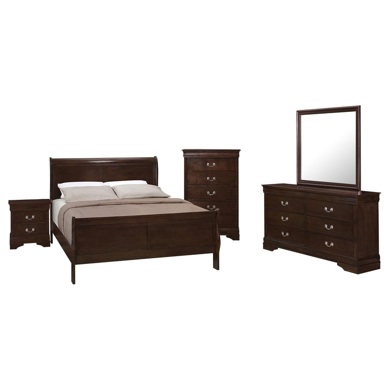 Louis Philippe 5-piece Full Bedroom Set Cappuccino - 202411F-S5