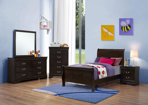 Louis Philippe 5-piece Twin Bedroom Set Cappuccino - 202411T-S5