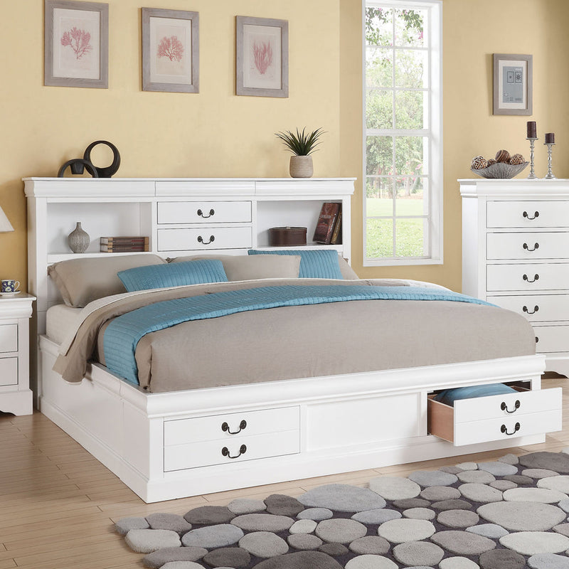 Louis Philippe III EK Bed W/Storage - 24487EK
