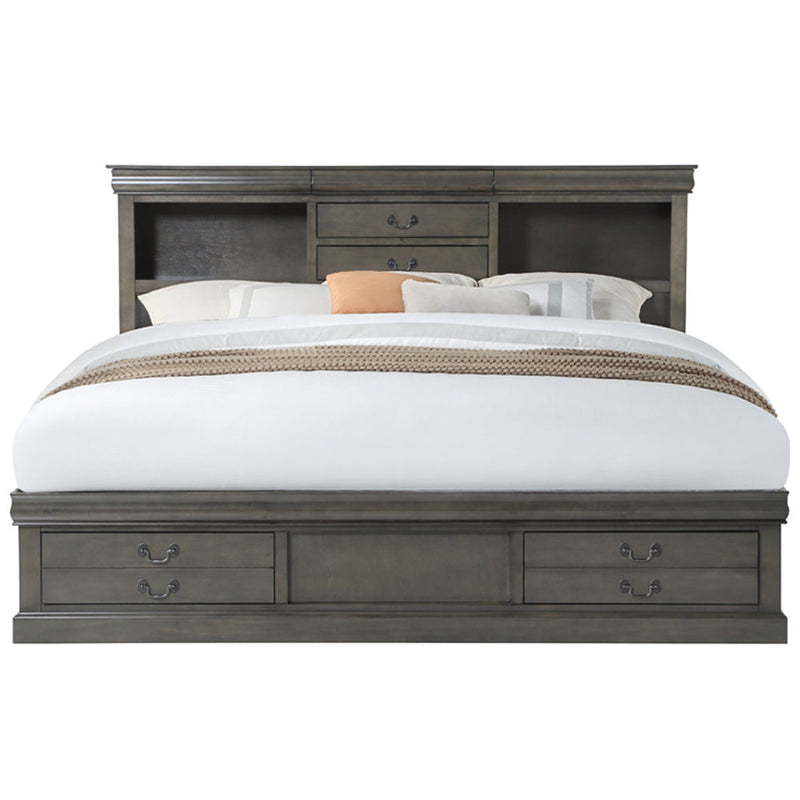 Louis Philippe III Queen Bed W/Storage - 24930Q