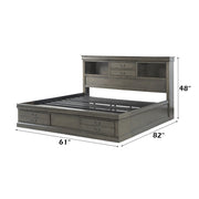 Louis Philippe III Queen Bed W/Storage - 24930Q