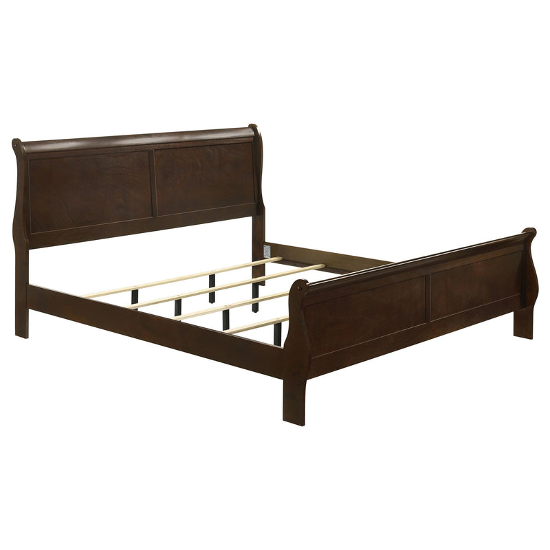 Louis Philippe Wood Eastern King Sleigh Bed Cappuccino - 202411KE